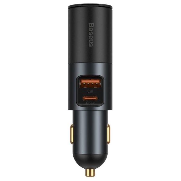 Încărcător Auto Multifunctional Priză Brichetă Baseus Share Together USB / USB tip C / 120 W Încărcare Rapidă Livrare Putere Gri CCBT-C0G